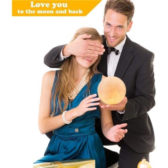 Moon Lamp, 16 Colors LED Night Light for Kids 3D Printing Moon Light - Picture 4 of 8